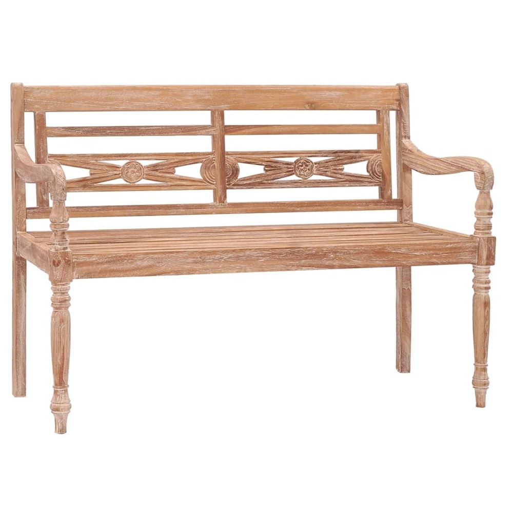 Banc de jardin meuble de patio d'extérieur terrasse 120 x 51,5 x 84 cm huilé en blanc bois de teck solide
