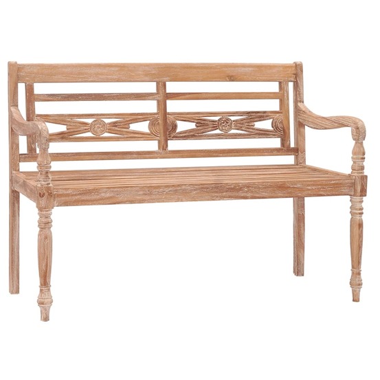 Banc de jardin meuble de patio d'extérieur terrasse 120 x 51,5 x 84 cm huilé en blanc bois de teck solide