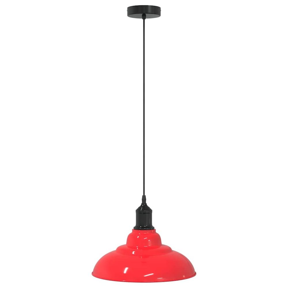 Lampe suspendue réglable hauteur e27 rouge brillant ø31cm métal