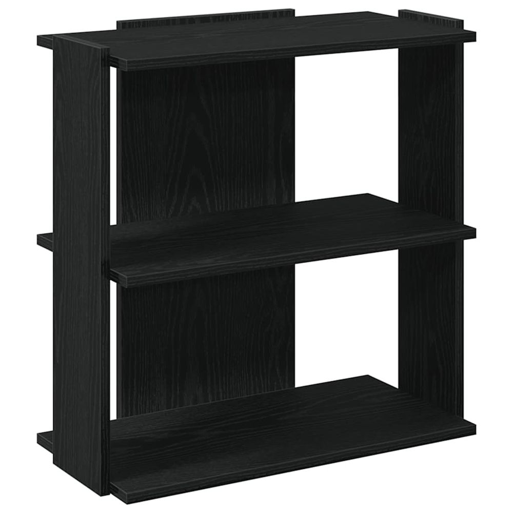Bibliothèque à 3 niveaux noir 60x30x60 cm bois d'ingénierie