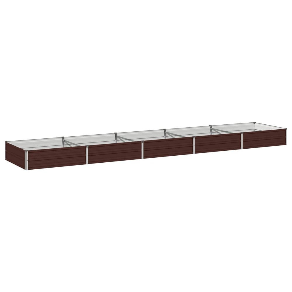 Jardin surélevé marron 400 x 80 x 24 cm acier laminé à froid