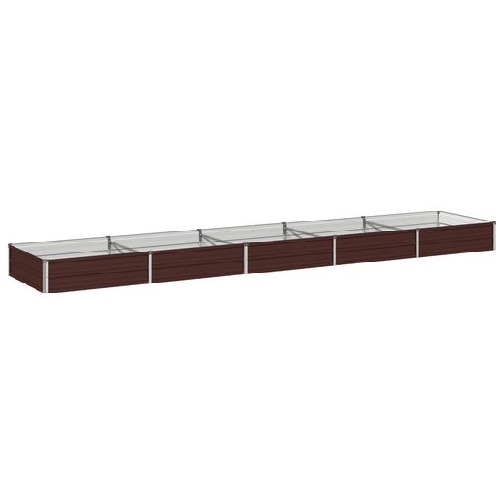 Jardin surélevé marron 400 x 80 x 24 cm acier laminé à froid