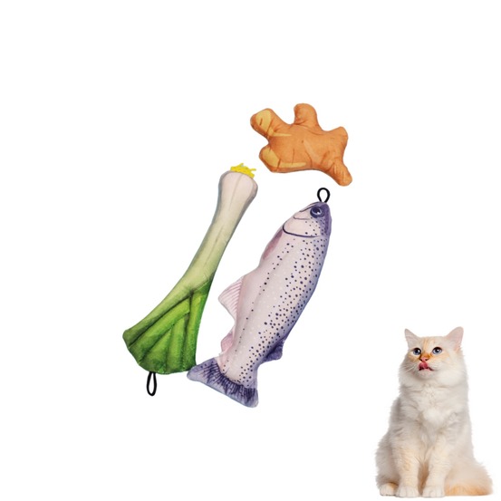 Lot de 3 jouets en peluche pour chat