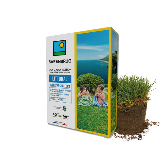 Barenbrug - gazon littoral & fortes chaleurs - résistant sécheresse et embruns - supportant fortes chaleurs - dense et régulier