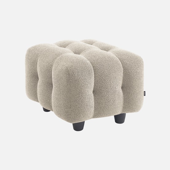 Pouf, module pour canapé, repose-pieds pour canapé 2 places en bouclette texturée l 69 x p 59 x h 48cm - leon