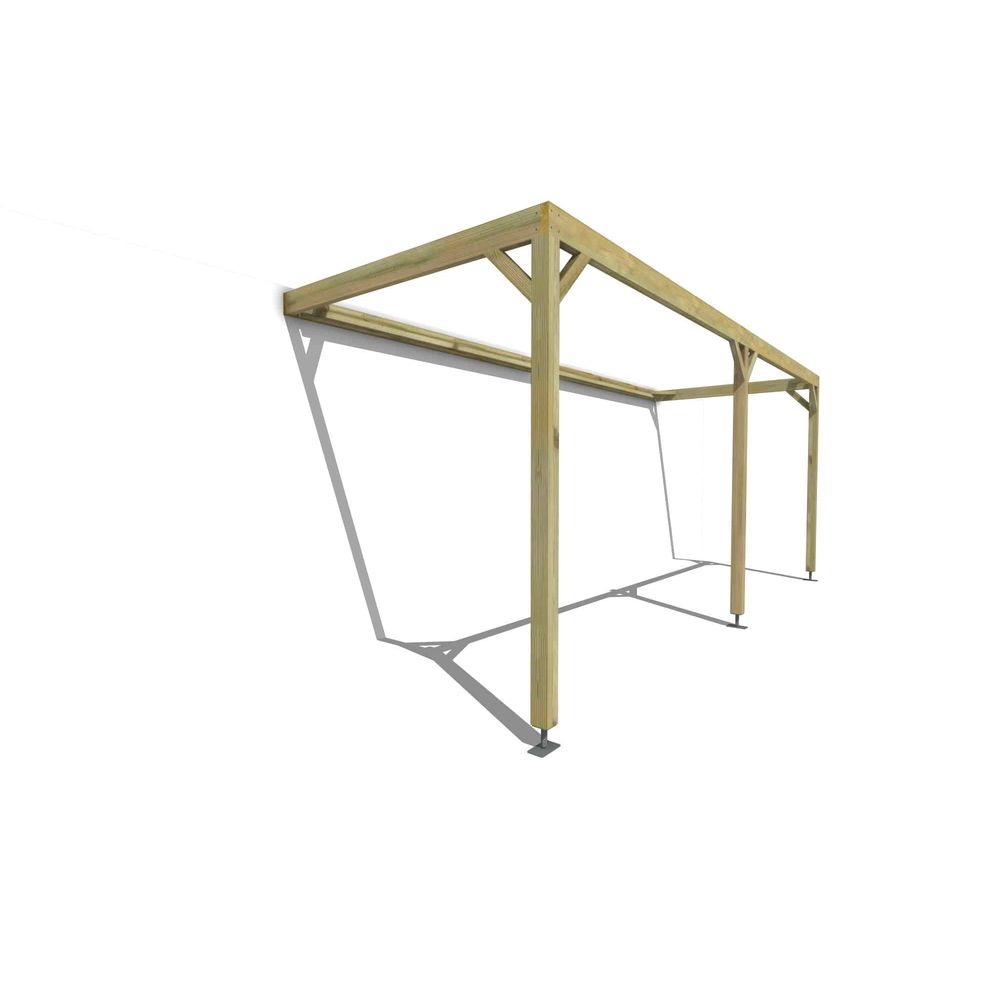 Pergola bois • 6m x 2m • adossée • cadre simple • livraison comprise