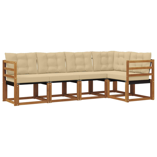 Ensemble de canapés d'extérieur 5 pcs naturel et beige