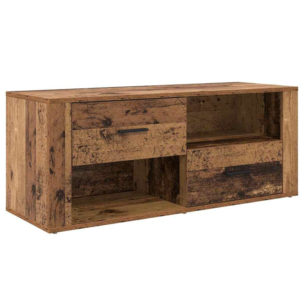 Meuble tv bois ancien 100 x 35 x 40 cm bois d'ingénierie