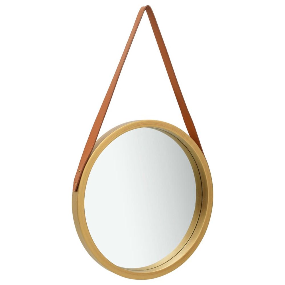 Miroir mural avec sangle 50 cm doré