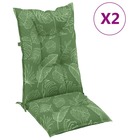 Coussins de chaise de jardin à dossier haut lot de 2 tissu