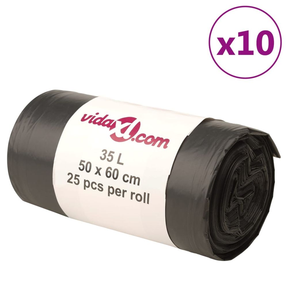Sacs poubelles 250 pcs noir 35 l