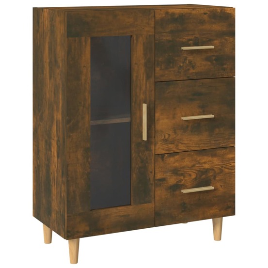 Buffet bahut commode armoire meuble de rangement organisateur cuisine salle de séjour salon 69,5 x 34 x 90 cm bois d'ingénier
