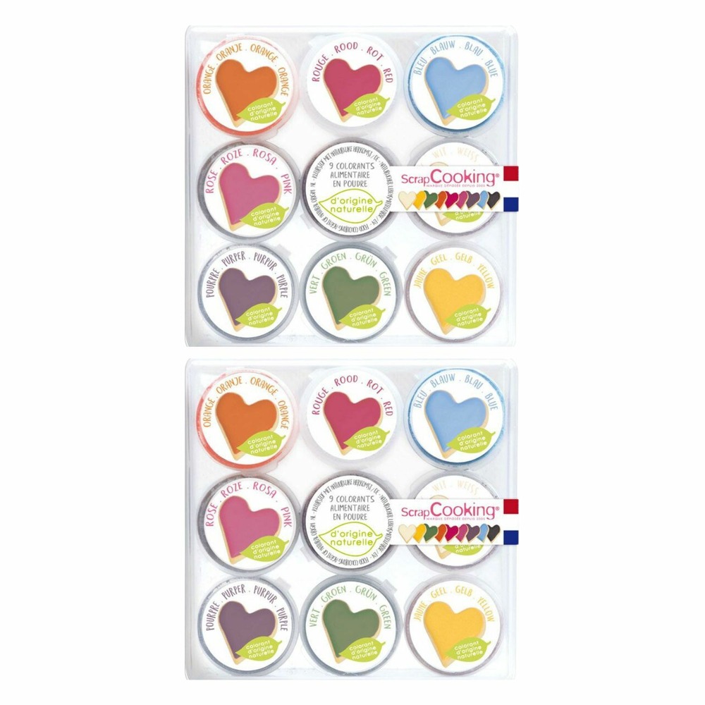 18 mini colorants alimentaires d'origine naturelle en poudre