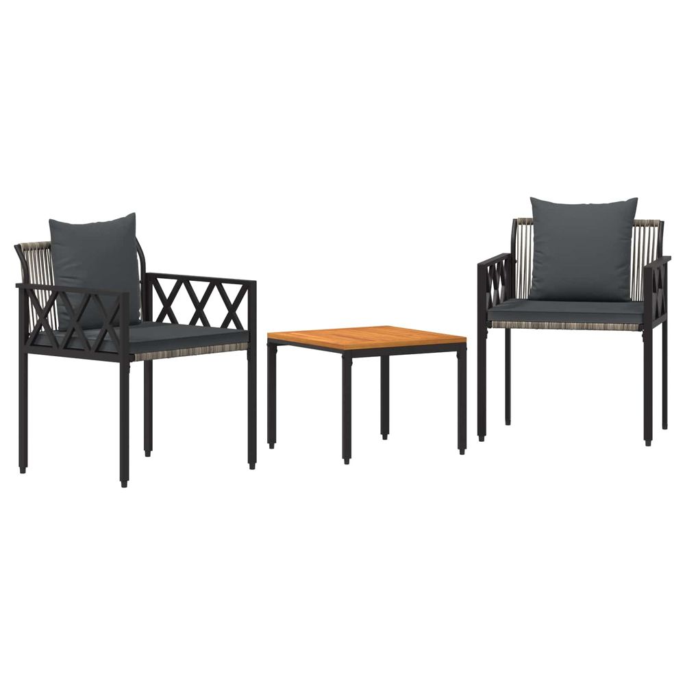 Ensemble de meubles d'extérieur 3 pc gris et gris foncé
