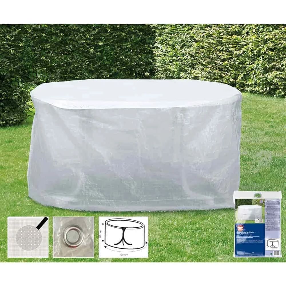 Housse de protection table de jardin 125x83cm, couverture mobilier