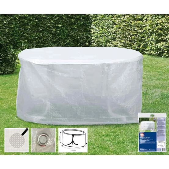 Housse de protection table de jardin 125x83cm, couverture mobilier