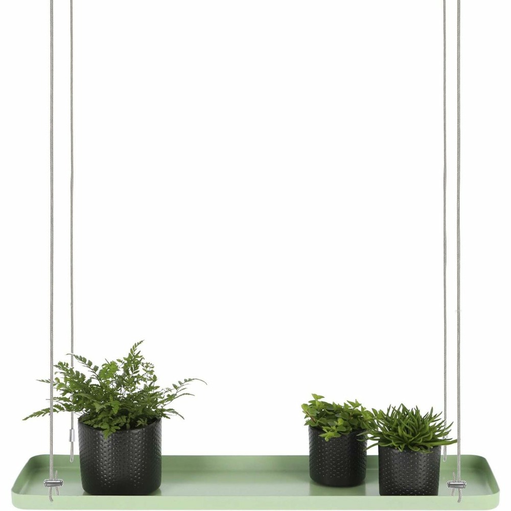 Support à plantes rectangulaire à suspendre vert longueur de 58 cm