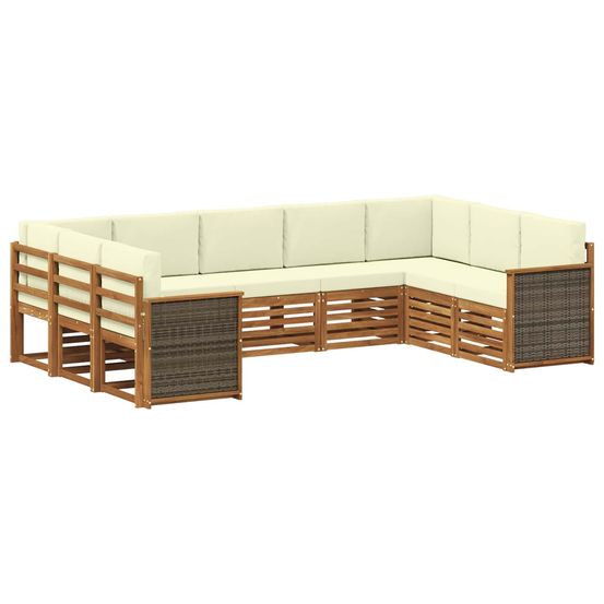 Ensemble de canapés d'extérieur 7 pc naturel et crème