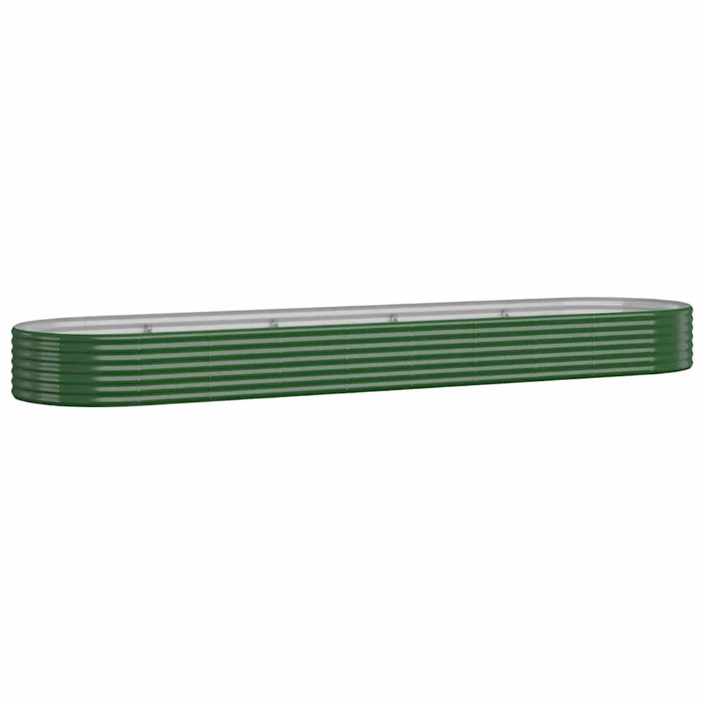 Lit surélevé de jardin acier galvanisé 396x100x36cm vert