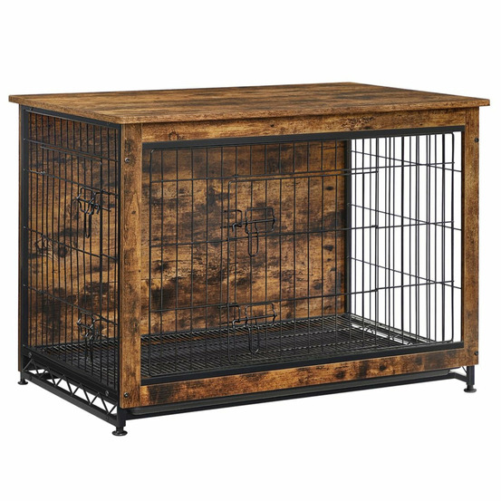 Cage pour chiens table d’appoint niche moderne pour chiens jusqu’à 32 kg cage pour chiots plateau amovible maisonnette pour a