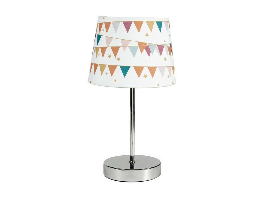 Lampe enfant fanions pied en métal argent'