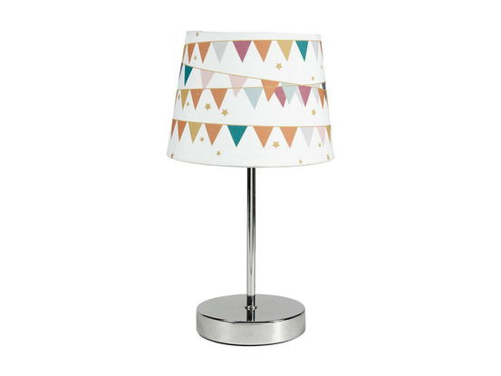 Lampe enfant fanions pied en métal argent'