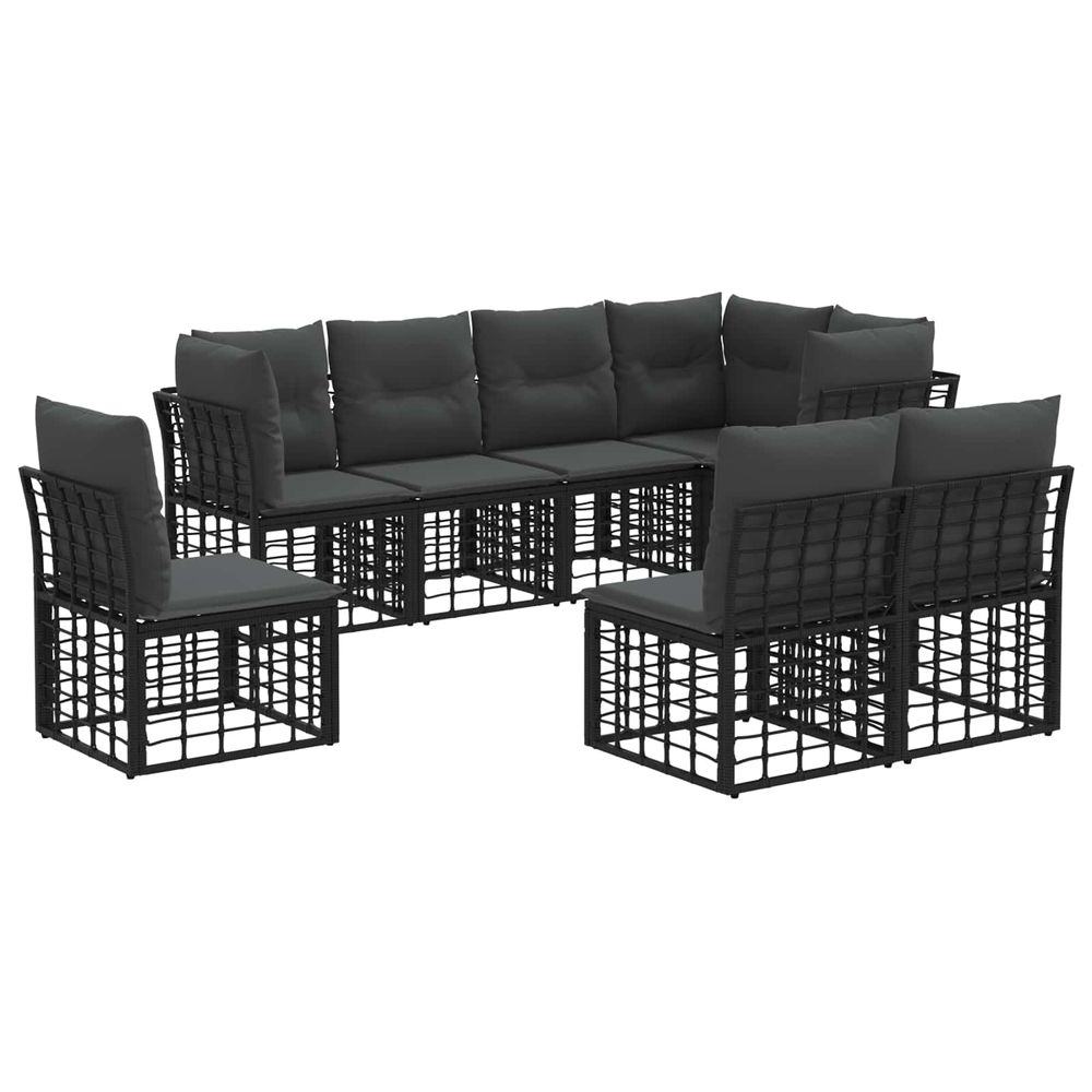 Ensemble de canapés d'extérieur noir polyester
