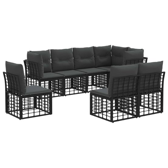 Ensemble de canapés d'extérieur noir polyester