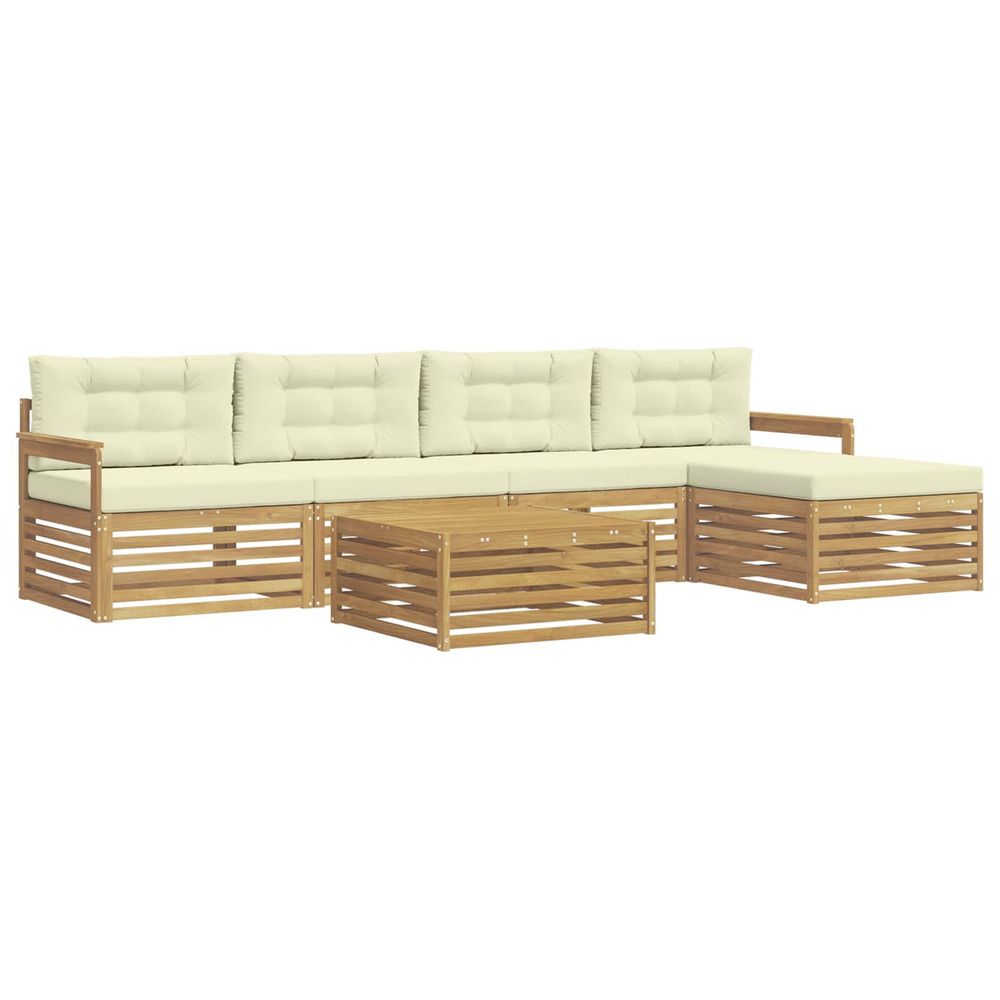 Ensemble de canapés d'extérieur 7 pc blanc et crème polyester