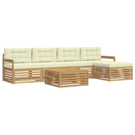 Ensemble de canapés d'extérieur 7 pc blanc et crème polyester