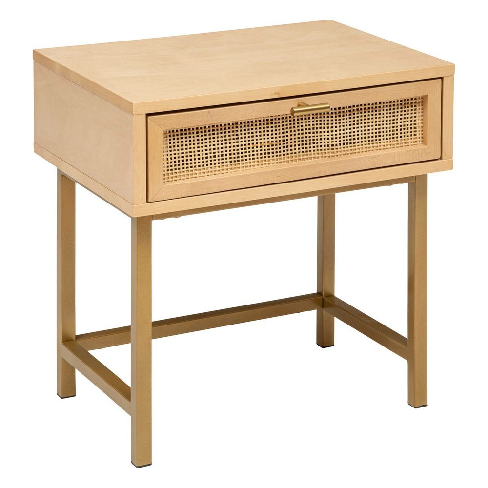 Tables de chevet rayo en métal & bouleau 1 tiroir h50cm