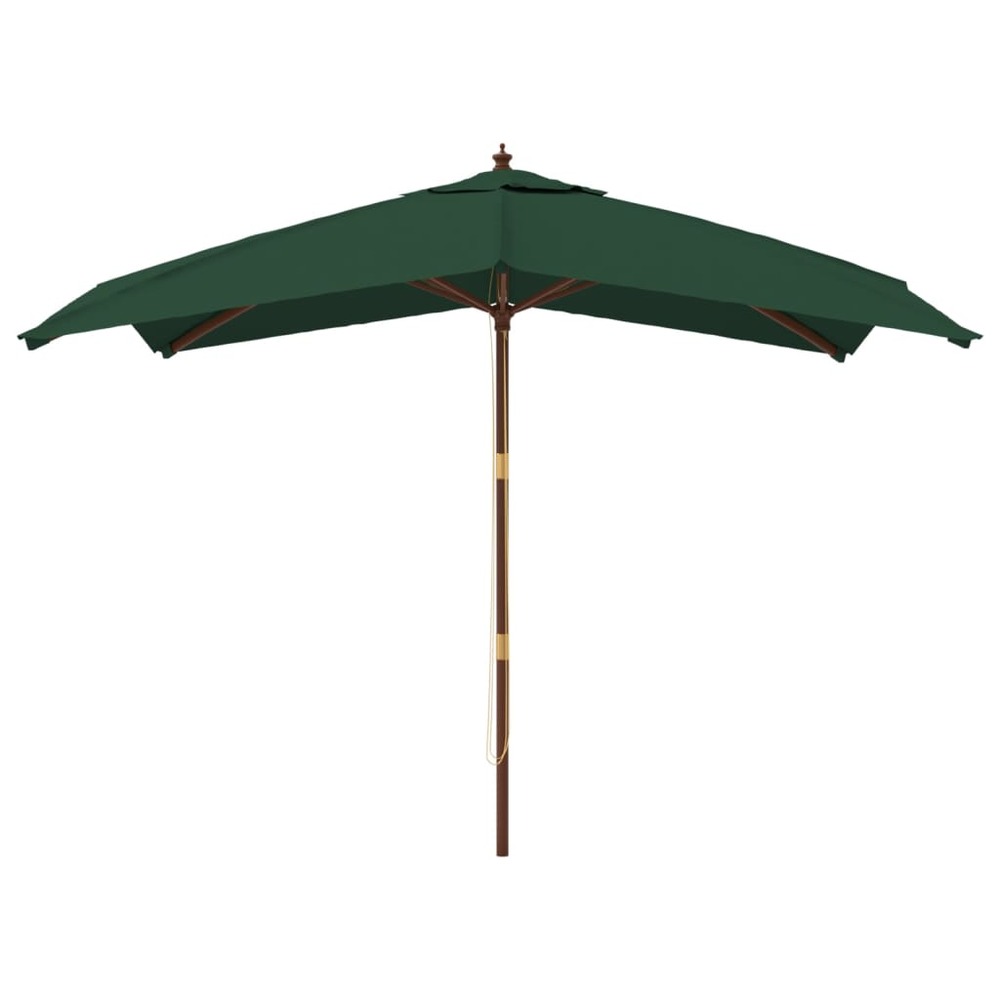 Parasol de jardin avec mât en bois 300 x 300 x 273 cm vert