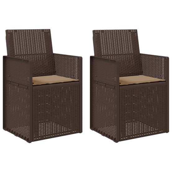 Chaises de jardin salle à manger 2 pc marron et taupe pp