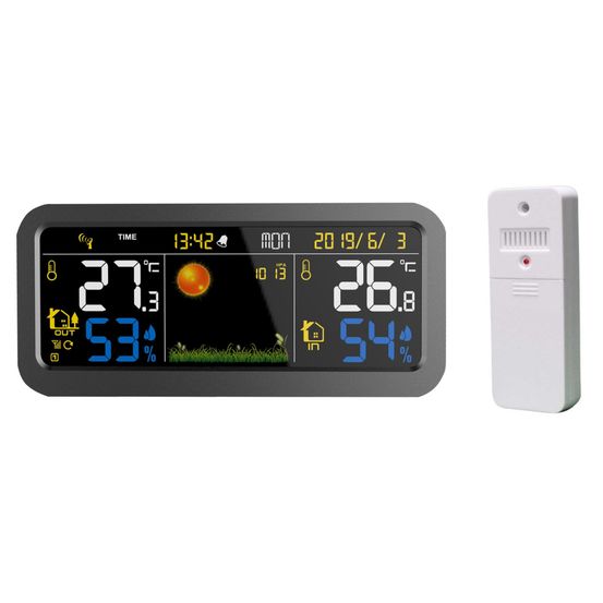 Station météo électronique couleur avec capteur extérieur