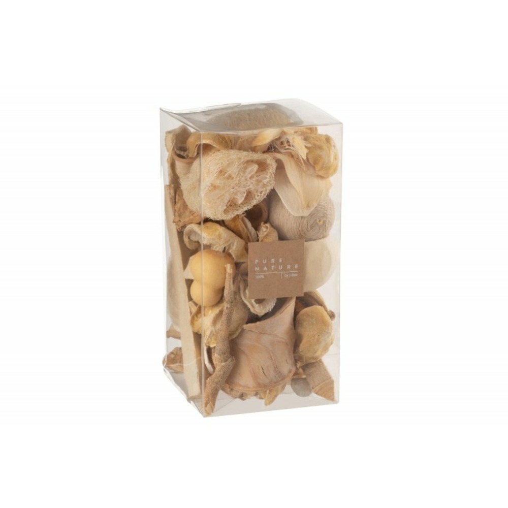 Boite de noix séchée en bois naturel 10x10x20 cm