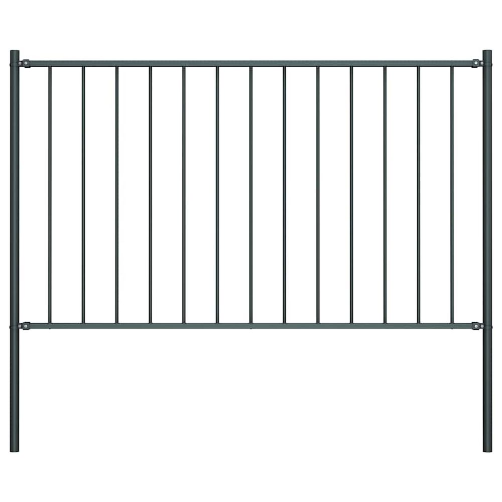 Panneau de clôture woerden avec poteaux en acier 1,7 x 1,25 m anthracite