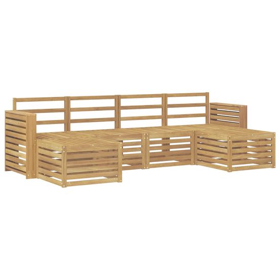 Ensemble de canapés d'extérieur 6 pc blanc bois d'acacia massif