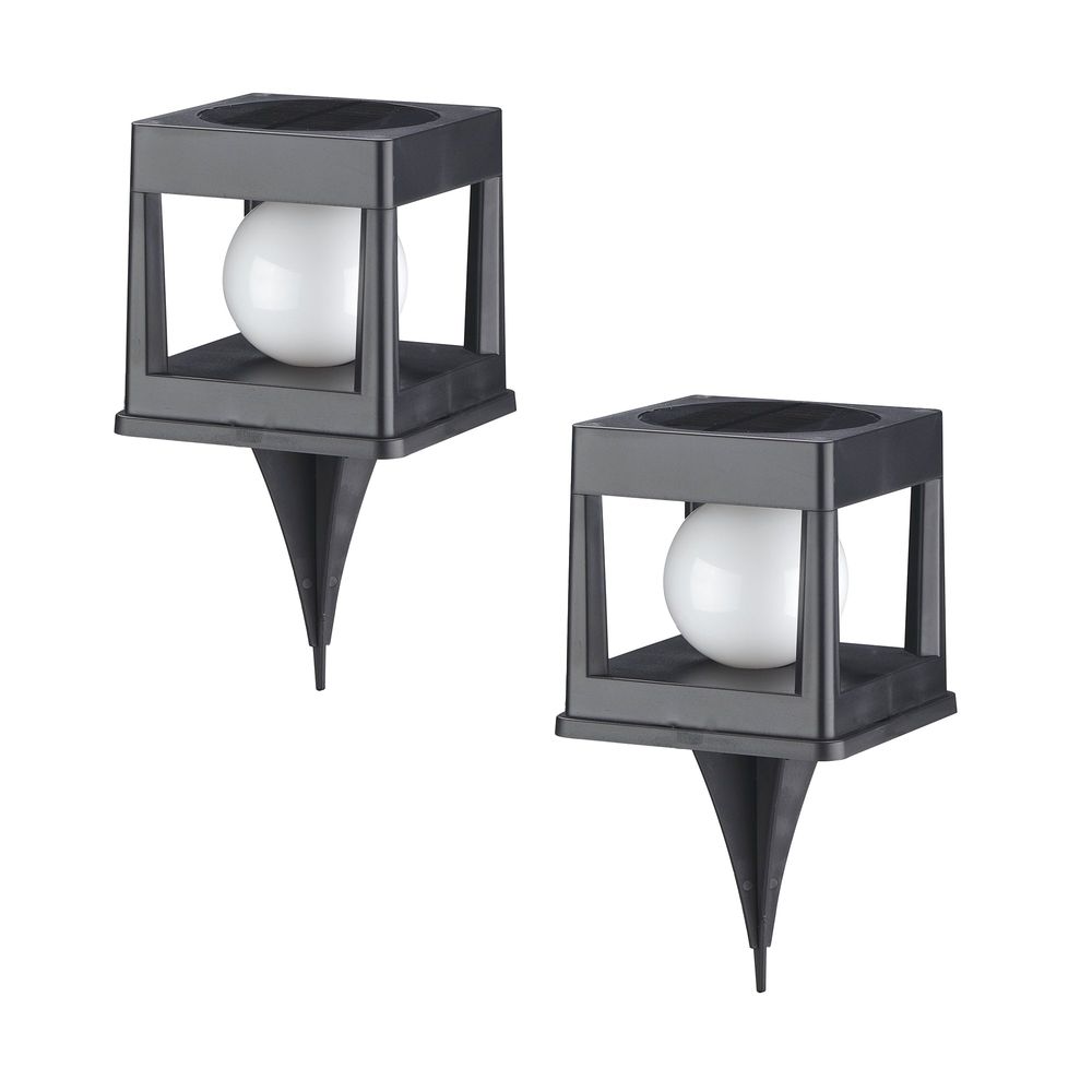 2 balises solaires à piquer ou à poser cubya h22cm