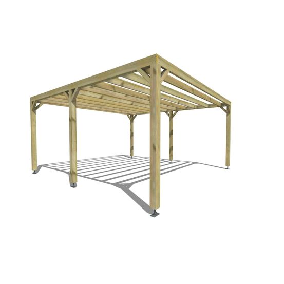 Pergola bois • 5m x 5m • indépendante • sens largeur • livraison comprise