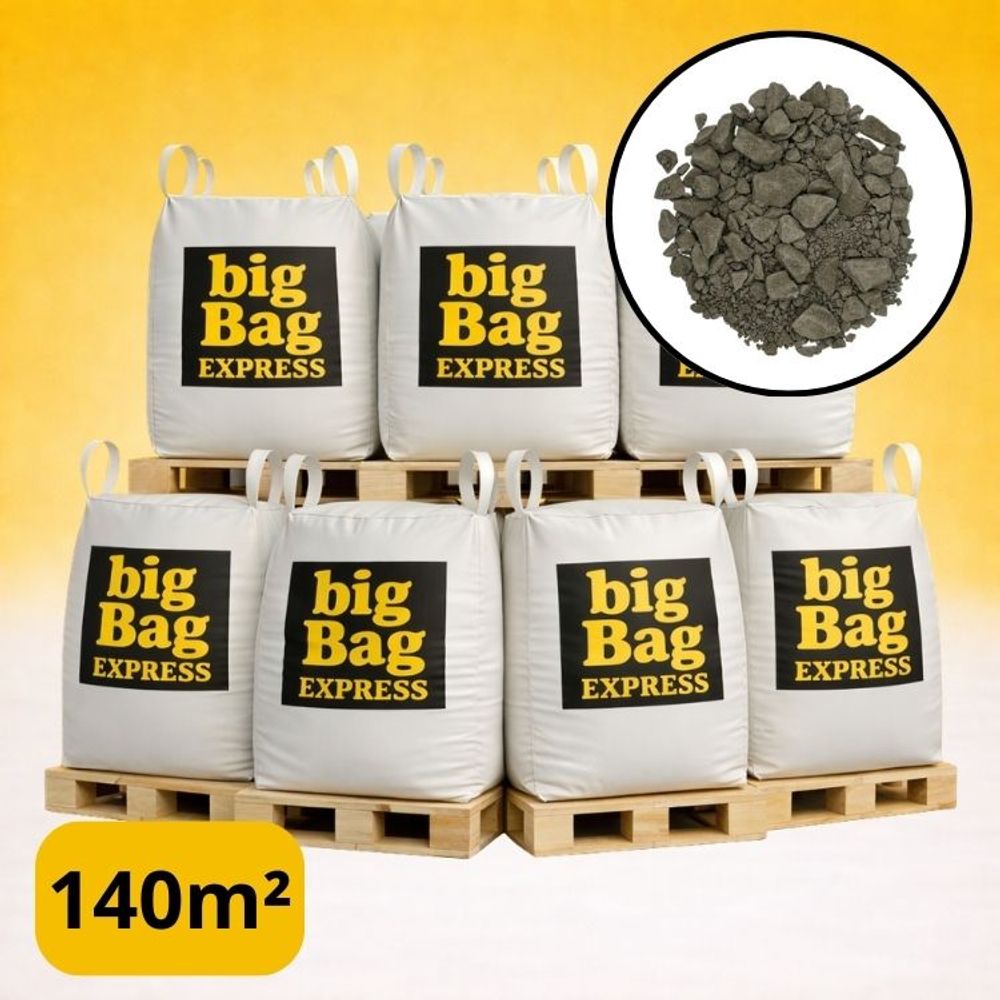 Pack 7 x big bag de +/- 1,5t mélange à béton sable & graviers ø 0/16 mm - livraison premium