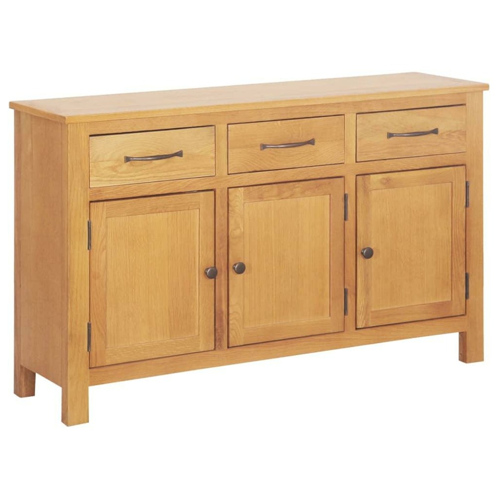 Buffet bahut armoire console meuble de rangement 112 cm bois de chêne massif