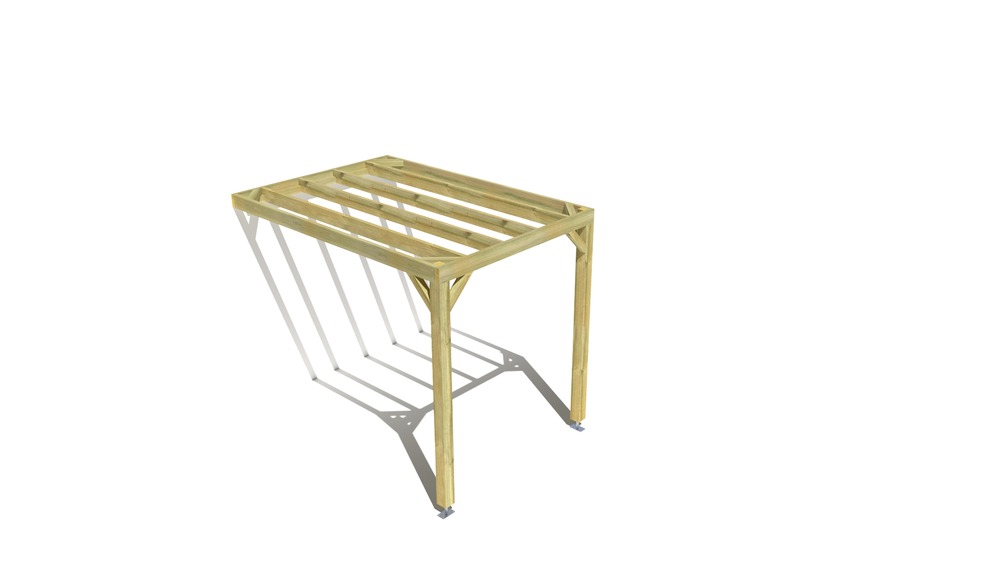 Pergola bois • 2m x 3m • adossée • sens profondeur • livraison comprise