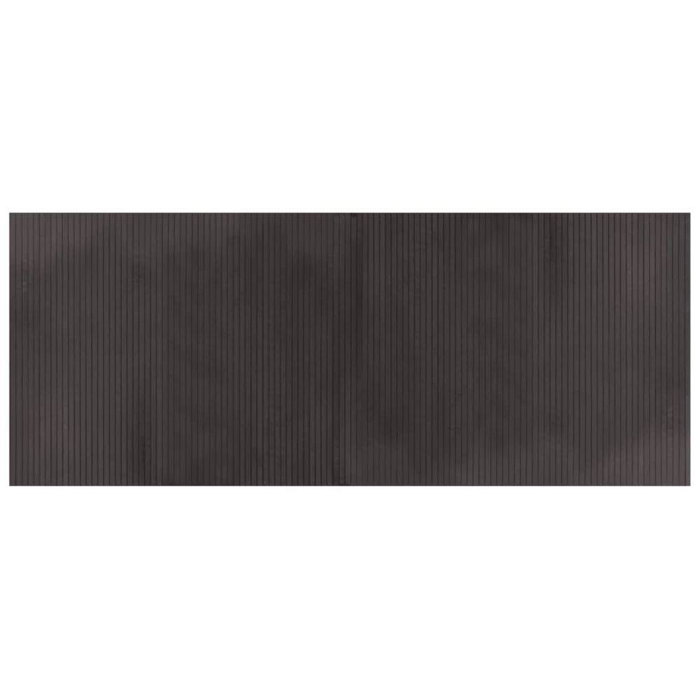Tapis rectangulaire marron foncé 80x200 cm bambou