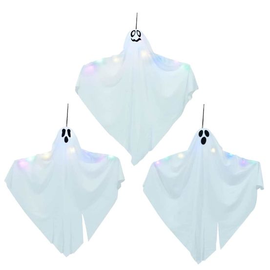 Fantôme suspendu halloween 3 pc blanc 52 x 62 cm polyester