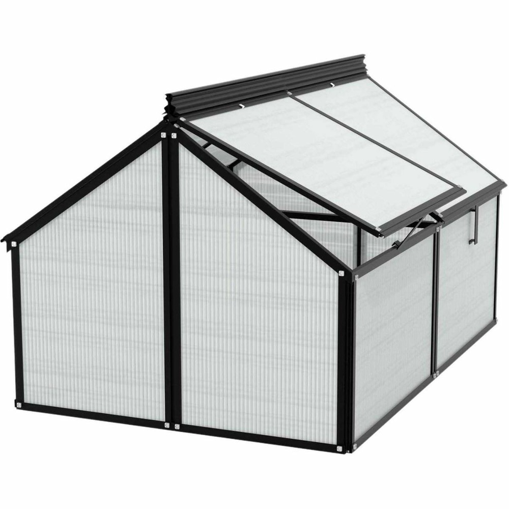 Serre potagère en polycarbonate 4 mm et aluminium gaia jumbo noir