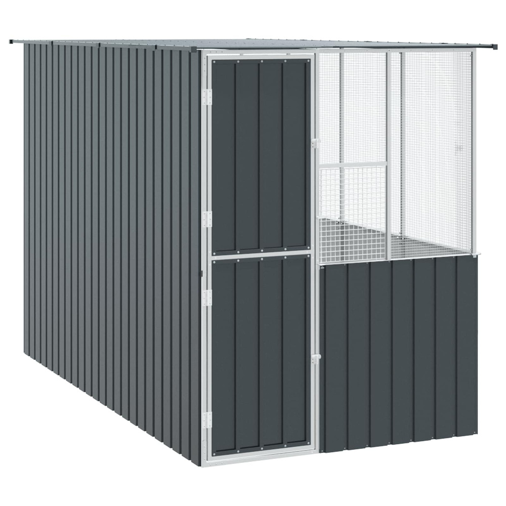 Cage pour oiseaux anthracite 165 x 318 x 200 cm acier galvanisé