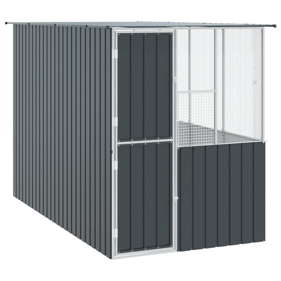 Cage pour oiseaux anthracite 165 x 318 x 200 cm acier galvanisé