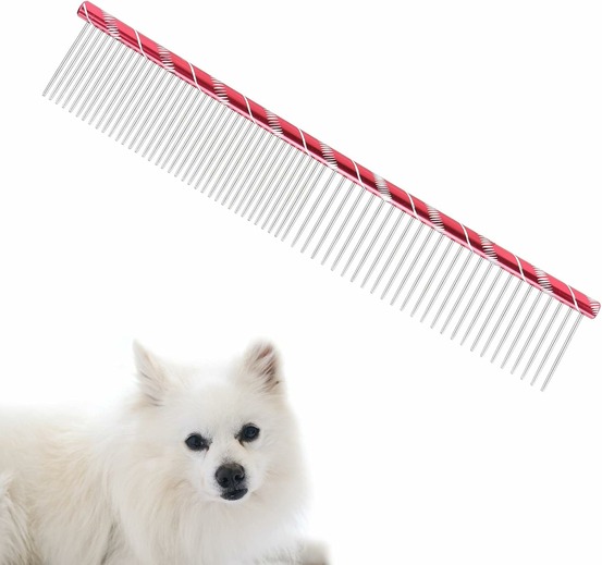 Peigne toilettage inox double densité pour chiens et chats