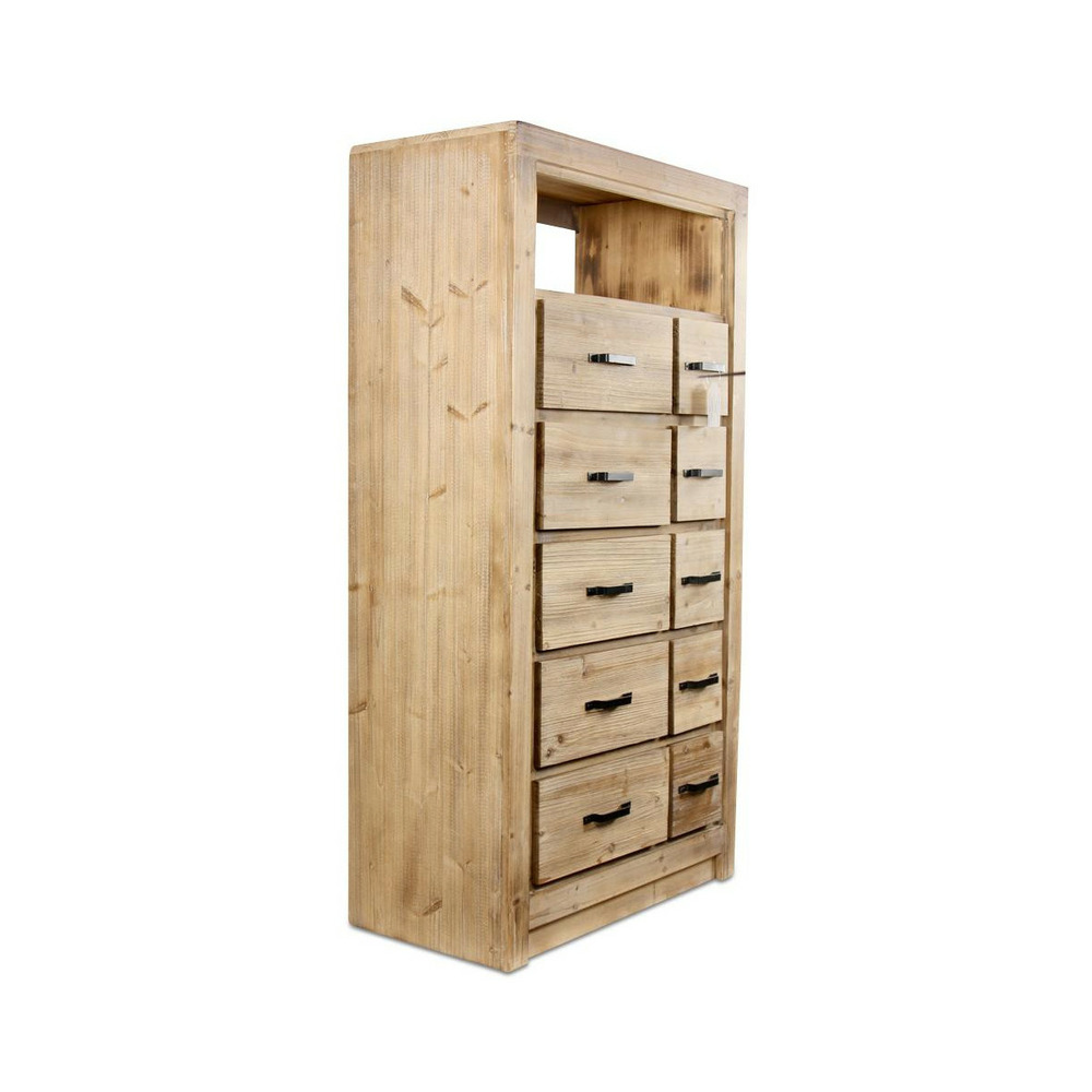 Semainier chiffonnier 10 tiroirs naturel bois naturel - esmée décoration d'autrefois
