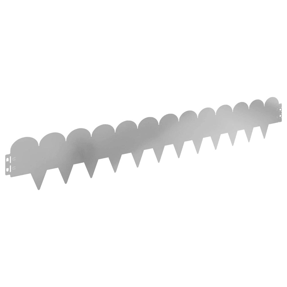 Bordure de pelouse 10 pc 103 x 15 cm acier argenté